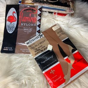 Lot - Authentic vintage ladies stockings, assorted brands, beige, one size